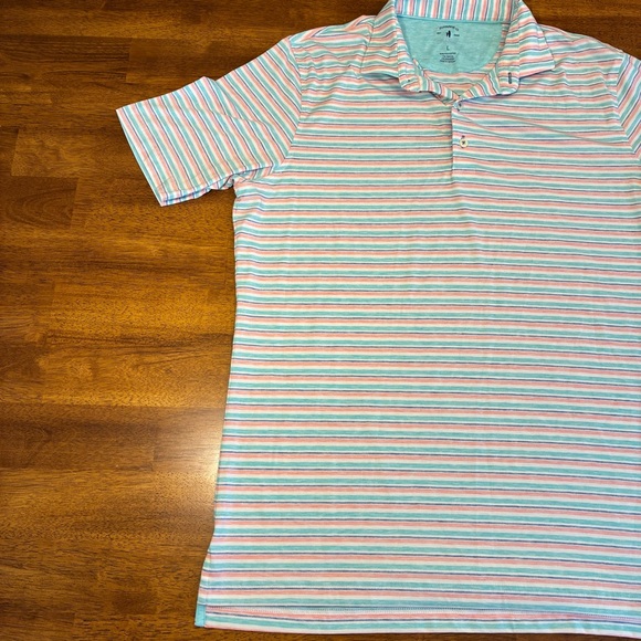 Johnnie-O Men's Top Shelf Striped Polo Shirt - Blue, Pink, White - Picture 4 of 9